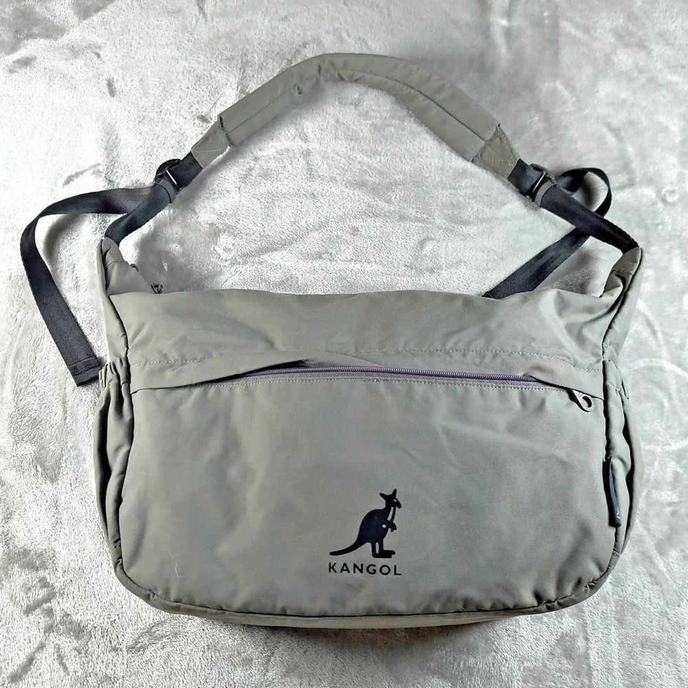 Kangol Messenger Bag Gray Travel Commuter‎ Day Pack Backpack Kangaroo Crossbody